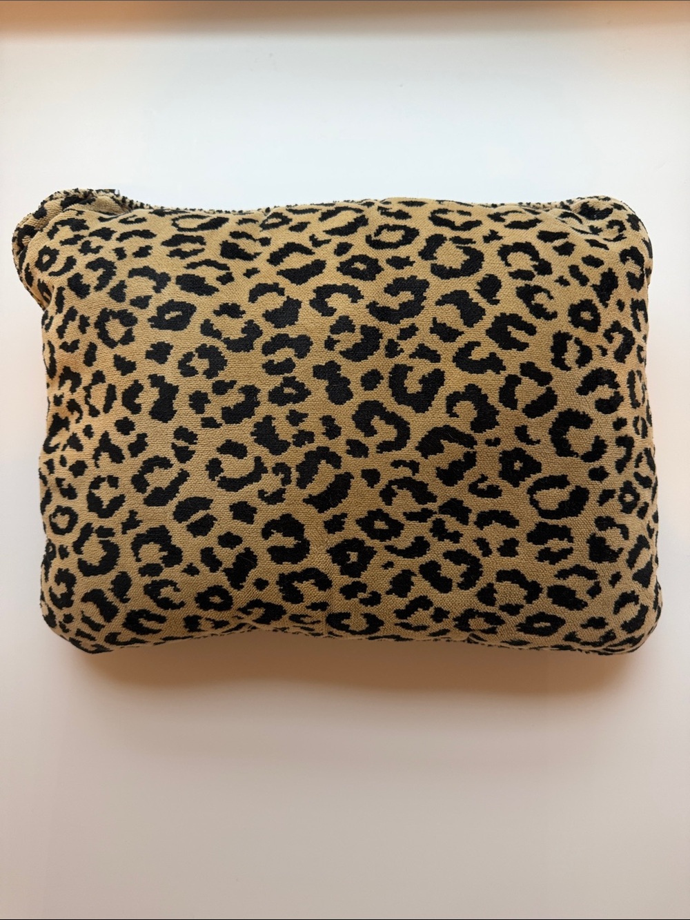 Fashion. Leopard Print Throw Pillow - Black and Tan. NWOT. 16”X12”